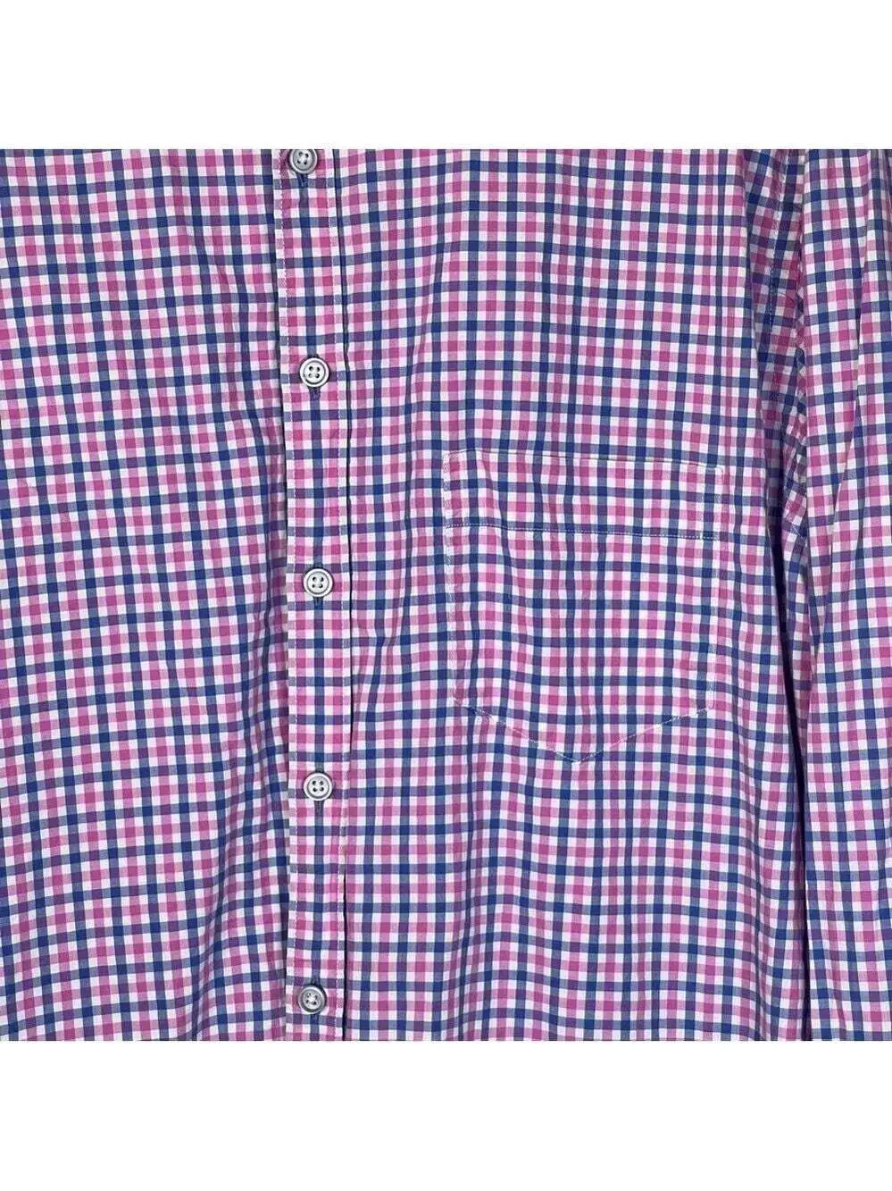 RODD & GUNN Sports Fit Pink Blue Gingham Checked Button Down Dress Shirt XL